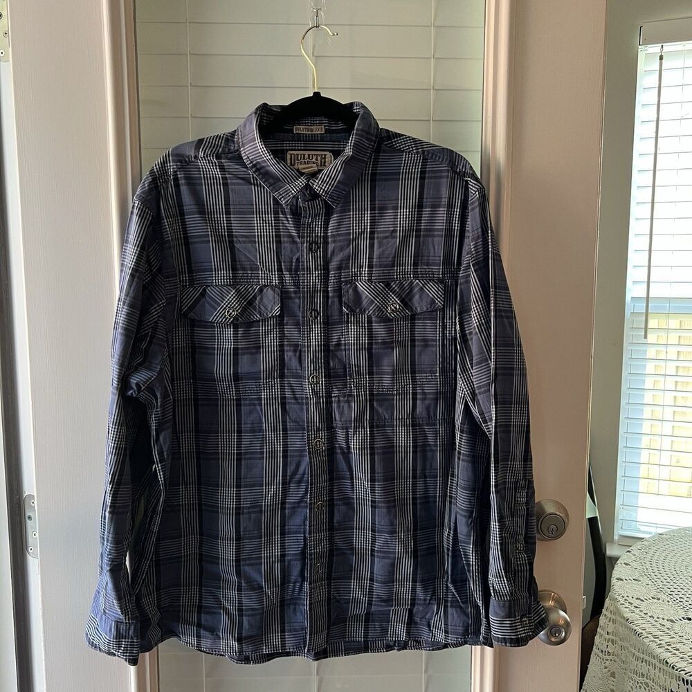 Duluth Trading Men’s Plaid Shirt XL Untucked Button Down‎ Untucked